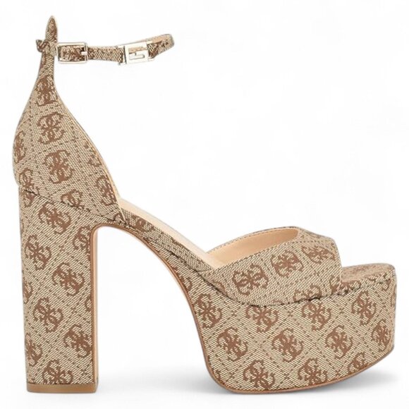 GUESS Womens Pink Logo Padded 1-1/2 Platform Adjustable Ankle Strap Clives Open - Picture 3 of 6